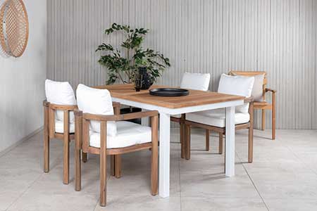 table en teck rectangulaire extensible 12 personnes